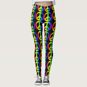 Panneau de Paix Rétro Leggings Néon