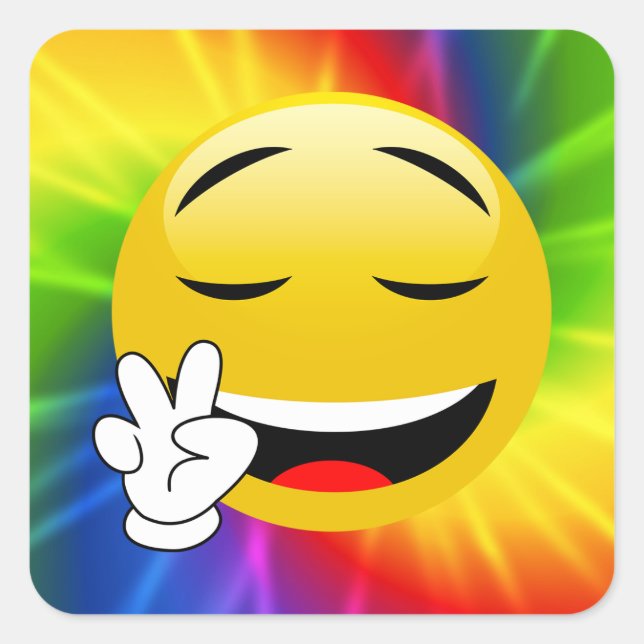 Panneau de Paix Tie Dye Stickers Emoji (Devant)
