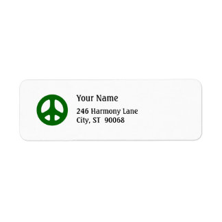 Panneau de Paix Vert Étiquette de retour personnal