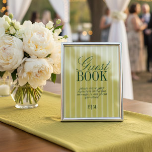 Panneau de papier élégant Chartreuse pour livre d'