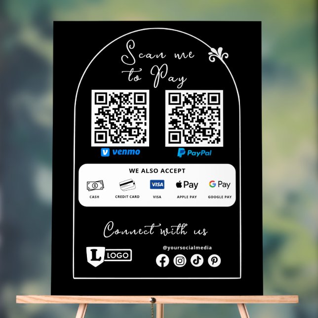 Panneau de petit commerce pour payer avec un code  (Neutre)