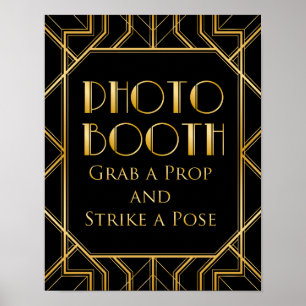 Panneau de Photomaton de Mariage Art Déco Gatsby