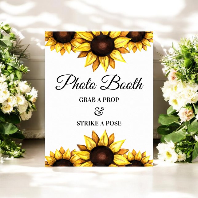 Panneau de photomaton tournesol Affiche de mariage (Créateur téléchargé)