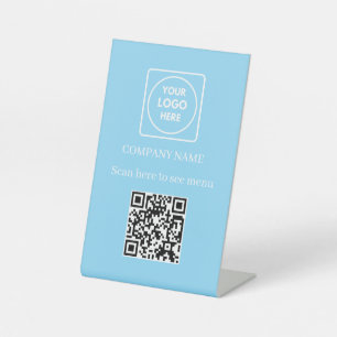 Panneau de pied de présentation de menu QR Code bl