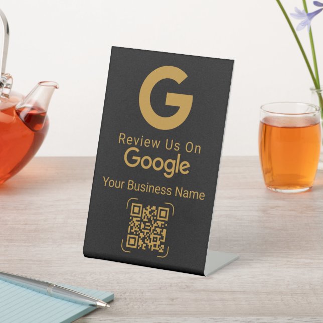 Panneau de piédestal de code QR de critique Google (In SItu)