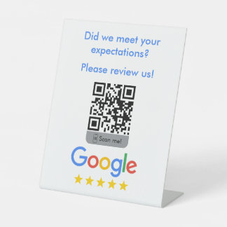Panneau de piédestal de code QR de Google Avis
