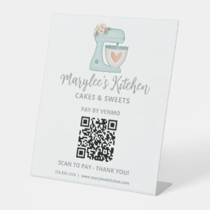 Panneau de piédestal de code QR Payez ici Boulange