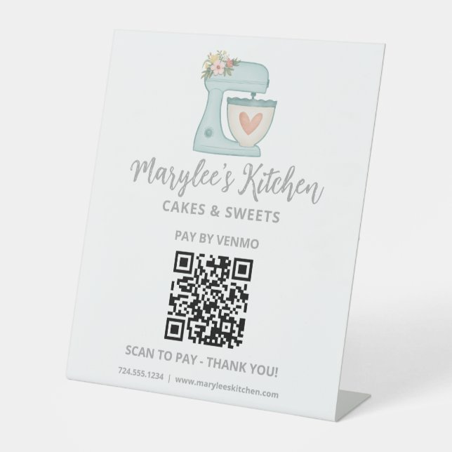 Panneau de piédestal de code QR Payez ici Boulange (Recto)