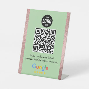 Panneau de piédestal de code QR pour les avis Goog