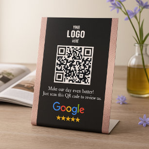 Panneau de piédestal de code QR pour les avis Goog