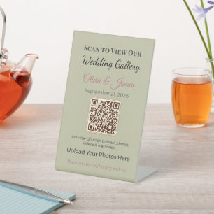 Panneau de piédestal de mariage   Affichage QR élé