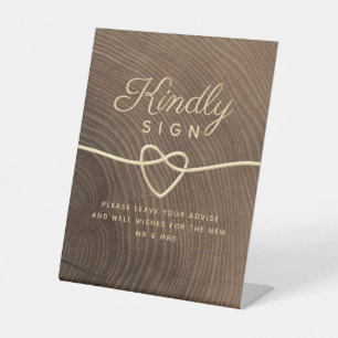 Panneau de piédestal de mariage en bois rustique