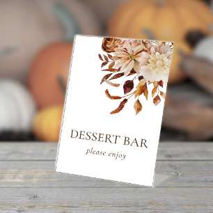 Panneau de piédestal de mariage floral d'automne