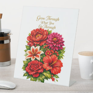 Panneau de piédestal floral inspirant – « Grandir