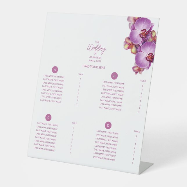 Panneau de piédestal Mariage de la carte des orchi (Recto)