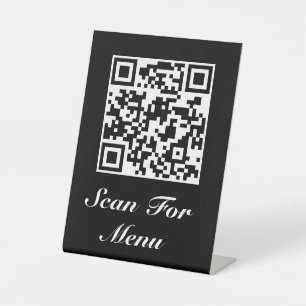 Panneau de piédestal Votre code QR Menu et/ou Logo