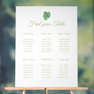 Panneau de plan de table en acrylique texte or feu