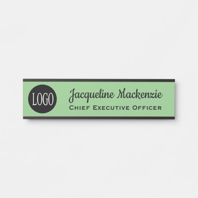 Panneau de porte pour bureau avec logo Nom Plaque  (Devant)