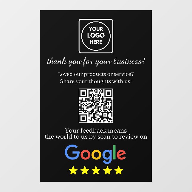 Panneau de porte QR Code Avis Google Logo AI (Feuille)