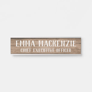 Panneau de porte suspendu au grain de bois Plaque
