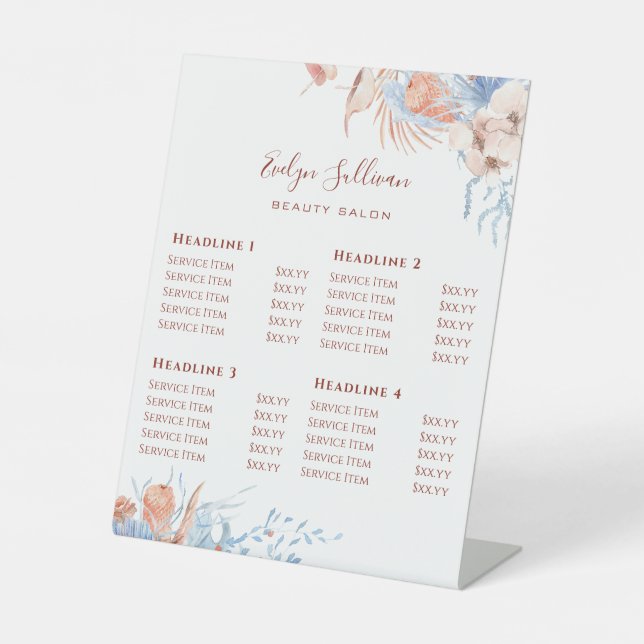 Panneau de prix tropical de pêche et de bleu (Recto)