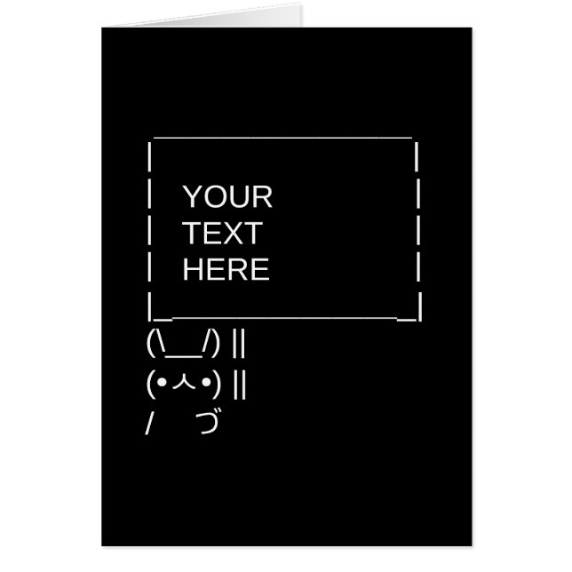 Panneau de protestation Bunny / Art texte ASCII pe (Devant)