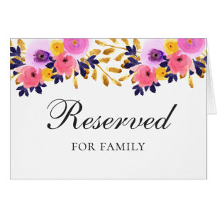 Panneau de réservation de mariage floral rose et v