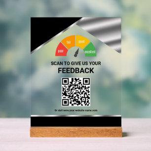 Panneau de rétroaction client QR Code sans contact