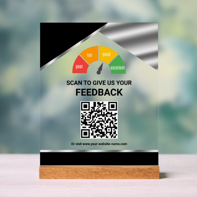 Panneau de rétroaction client QR Code sans contact (Neutre)