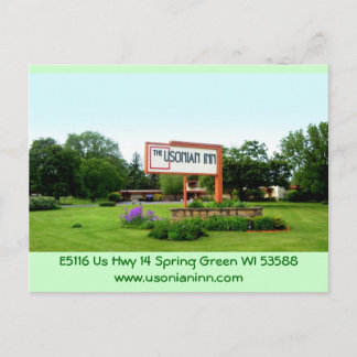 Panneau de rue de carte postale de l'Usonian Inn