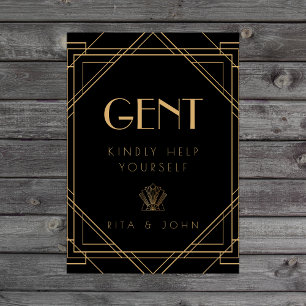 Panneau de salle de bain Classic Gold Vintage Gent