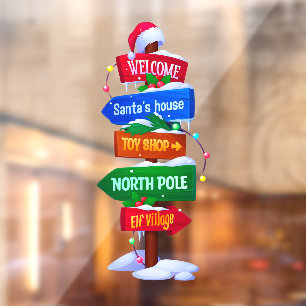 Panneau de signalisation du pôle Nord de Noël Auto