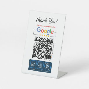 Panneau de signalisation Google Review Card avec c