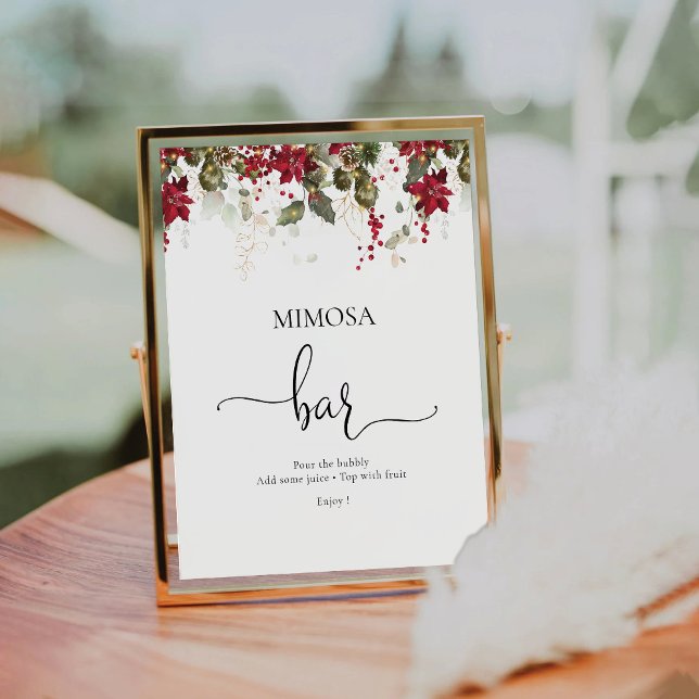 Panneau de signalisation rouge de Noël Poinsettia  (Créateur téléchargé)