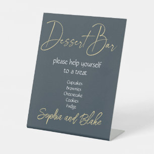 Panneau de socle mariage Gris et Gold Dessert Bar