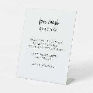 Panneau de station de masque facial pour mariage m