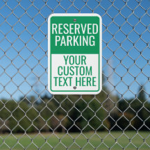 Panneau de stationnement vert personnalisé, pannea