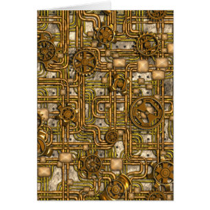 Panneau de Steampunk - vitesses et tuyaux - laiton