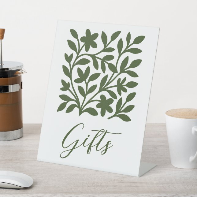 Panneau de table à feuilles florales de vigne vert (In SItu)