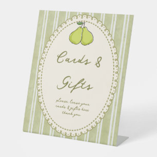 Panneau de table de cadeau de fiançailles de poire