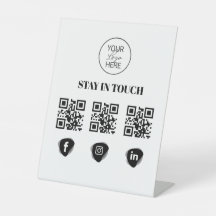 Panneau de table de code QR de médias sociaux pers