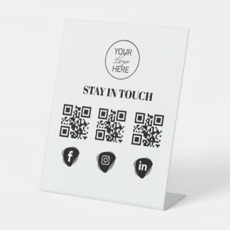 Panneau de table de code QR de médias sociaux pers