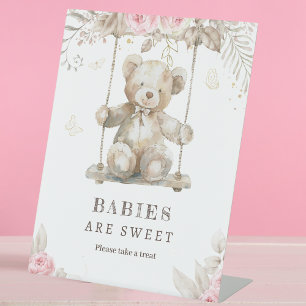 Panneau de table de dessert floral rose pour Baby