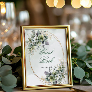 Panneau de table de livre d'or de verdure vert pou