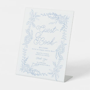 Panneau de table de livre d'or Hydrangea bleu fran