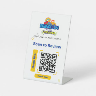 Panneau de table de révision QR personnalisé avec 