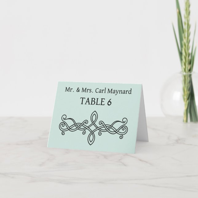 Panneau de table mariage Cartes de rangement vert  (Devant)