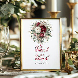 Panneau de table Marsala Blush Burgundy Livre d'or