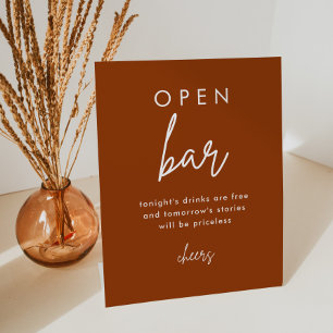 Panneau de table Open Bar Mariage en terre cuite
