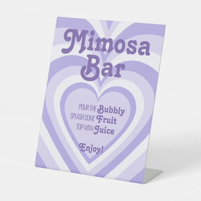 Panneau de table pour bar à mimosa Cœur Pourpre (Recto)